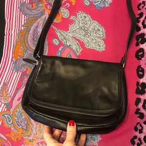 Margot small black leather crossbody